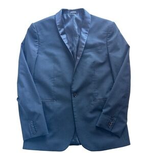 Express Men's Slim Fit Black Sports Dress Jacket 40R Lapel Long Sleeve Blazer